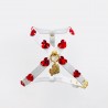 RED HEARTS HARNESS WHITE ECOLEATHER/GOLD