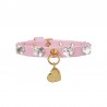 HEARTS COLLAR PINK ECOLEATHER/GOLD