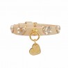 HEARTS COLLAR COOKIE ECOLEATHER/GOLD