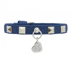 STUDS COLLAR BLUE JEANS/SILVER