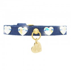 HEARTS COLLAR BLUE JEANS/GOLD