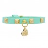 STUDS COLLAR ACQUA ECOLEATHER/GOLD
