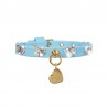 HEARTS COLLAR SKY ECOLEATHER/GOLD