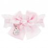 LOVELY BOW COLLAR POWDER ROSE ECOLEATHER/SILVER