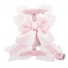 LOVELY BOW HARNESS POWDER ROSE ECOLEATHER/SILVER