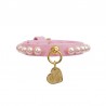 PEARLS COLLAR PINK ECOLEATHER/GOLD