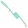 PLAIN LEASH ACQUA ECOLEATHER/GOLD