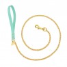 CHAIN LEASH ACQUA ECOLEATHER/GOLD