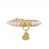 PEARLS COLLAR COOKIE ECOLEATHER/GOLD