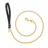 CHAIN LEASH BLACK ECOLEATHER/GOLD