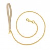 CHAIN LEASH COOKIE ECOLEATHER/GOLD