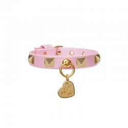 PYRAMID STUD COLLAR PINK...