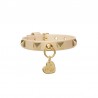 PYRAMID STUD COLLAR COOKIE ECOLEATHER/GOLD