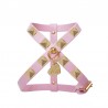 PYRAMID STUD HARNESS PINK ECOLEATHER/GOLD