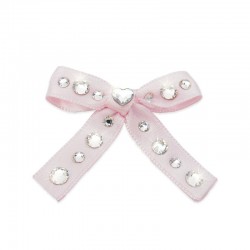 CRYSTAL BABY PINK SATIN BOW...