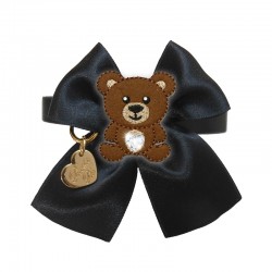 TEDDY ON BOW COLLAR BLACK...