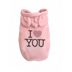 I LOVE YOU HOODIE PINK