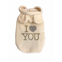 I LOVE YOU HOODIE CREAM
