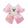 POLAR TEDDY ON BOW COLLAR PINK ECOLEATHER/GOLD