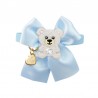 POLAR TEDDY ON BOW COLLAR SKY ECOLEATHER/GOLD