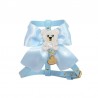 POLAR TEDDY ON BOW HARNESS SKY ECOLEATHER/GOLD