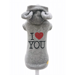 I LOVE YOU HOODIE GREY