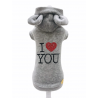 I LOVE YOU HOODIE GREY