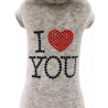 I LOVE YOU HOODIE GREY