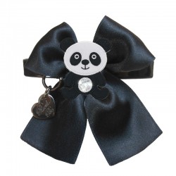 PANDA ON BOW COLLAR BLACK...