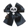 PANDA ON BOW COLLAR BLACK ECOPATENT/GUNMETAL