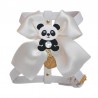 PANDA ON BOW HARNESS WHITE ECOPATENT/GOLD