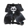 PANDA ON BOW HARNESS BLACK ECOPATENT/GUNMETAL