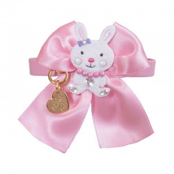 BUNNY ON BOW COLLAR PINK...