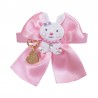 BUNNY ON BOW COLLAR PINK ECOLEATHER/GOLD
