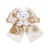BUNNY ON BOW COLLAR COOKIE ECOLEATHER/GOLD