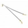 TWIN LEASH SILVER ECOLEATHER/GOLD