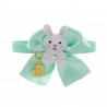 BUNNY BOW COLLAR ACQUA ECOLEATHER/GOLD