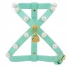 ECO PEARLS HARNESS ACQUA ECOLEATHER/GOLD