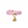 SIMPLE COLLAR PINK ECOLEATHER/GOLD
