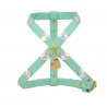 HEARTS HARNESS ACQUA ECOLEATHER/GOLD