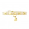 STUDS COLLAR CREAM ECOLEATHER/GOLD