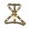 STUDS HARNESS MILITARY ECOLEATHER/GOLD