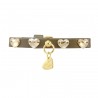 HEARTS COLLAR MILITARY ECOLEATHER/GOLD
