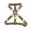 HEARTS HARNESS MILITARY ECOLEATHER/GOLD