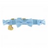 BOWS TIE COLLAR SKY ECOLEATHER/GOLD