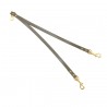 TWIN LEASH MILITARY ECOLEATHER/GOLD