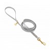 PLAIN LEASH SILVER ECOLEATHER/GOLD