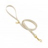 PLAIN LEASH CREAM ECOLEATHER/GOLD