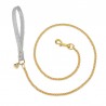 CHAIN LEASH SILVER BISTROT ECOLEATHER/GOLD