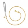 CHAIN LEASH SILVER ECOLEATHER/GOLD